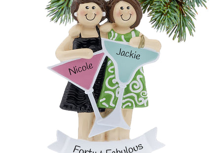 custom personalized girls night out - three friends christmas ornament – Christmas ornament, holiday tree decoration or gift