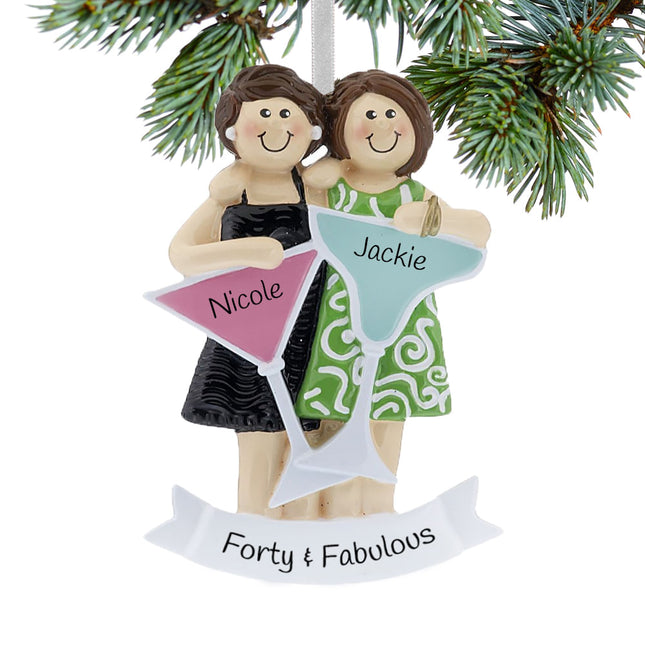 custom personalized girls night out - three friends christmas ornament – Christmas ornament, holiday tree decoration or gift
