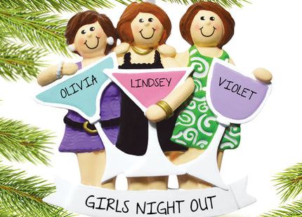 personalized personalized girls night out - two friends christmas ornament – Christmas ornament, holiday tree decoration or g