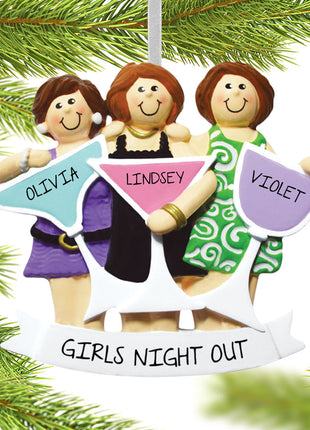 Girls Night Out - Three Friends Ornament  by RUDOLPH AND ME Ornament