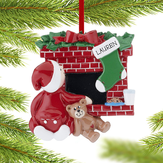 keepsake personalized waiting for santa christmas ornament – Christmas ornament, holiday tree decoration or gift