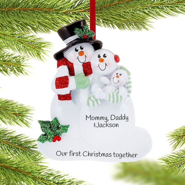 custom personalized new family first christmas ornament – Christmas ornament, holiday tree decoration or gift