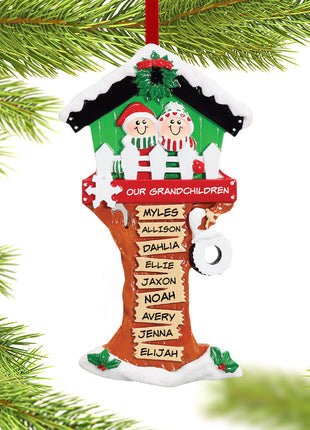 Christmas Tree House 9 Names Ornament  by RUDOLPH AND ME Ornament