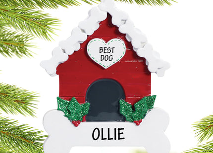 keepsake personalized dog bone doghouse christmas ornament – Christmas ornament, holiday tree decoration or gift