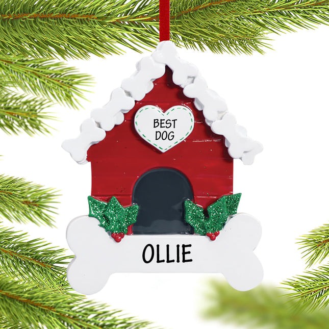 keepsake personalized dog bone doghouse christmas ornament – Christmas ornament, holiday tree decoration or gift