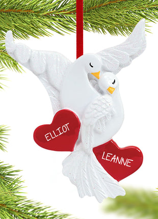 Love Doves Couple Ornament  by RUDOLPH AND ME Ornament