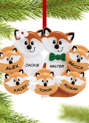 Fox Family of 7 Ornament  by RUDOLPH AND ME Ornament
