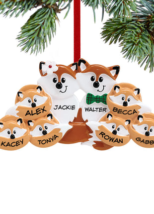 Fox Family of 8 Ornament  by RUDOLPH AND ME Ornament