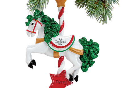 keepsake personalized carousel horse christmas ornament – Christmas ornament, holiday tree decoration or gift