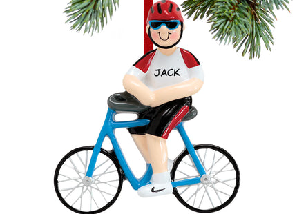 personalized personalized cyclist boy christmas ornament – Christmas ornament, holiday tree decoration or gift