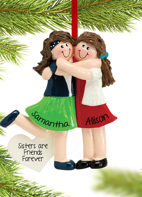 Two Friends or Sisters Ornament  by RUDOLPH AND ME Ornament