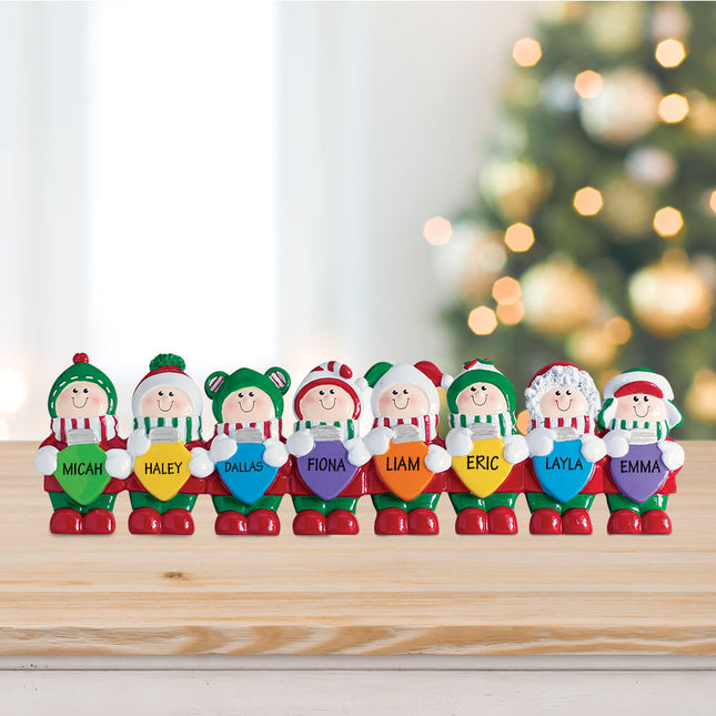 Christmas Lights Tabletop Family of 8 Ornament