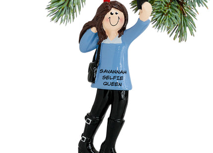 personalized personalized selfie girl christmas ornament – Christmas ornament, holiday tree decoration or gift