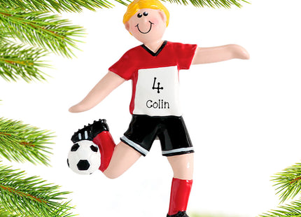 holiday personalized soccer boy christmas ornament – Christmas ornament, holiday tree decoration or gift