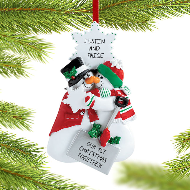 keepsake personalized snowman nose kisses couple christmas ornament – Christmas ornament, holiday tree decoration or gift