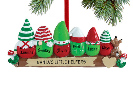 decorative personalized idle elves family of 6 christmas ornament – Christmas ornament, holiday tree decoration or gift
