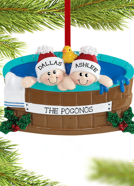 Hot Tub Couple Ornament  by RUDOLPH AND ME Ornament