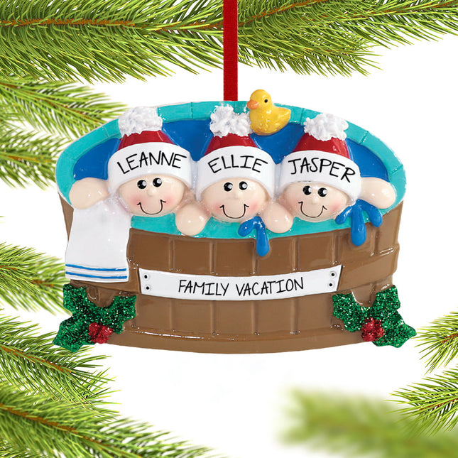 Hot Tub Family Personalized Ornament - 2, 3, 4, 5, 6 Family Members