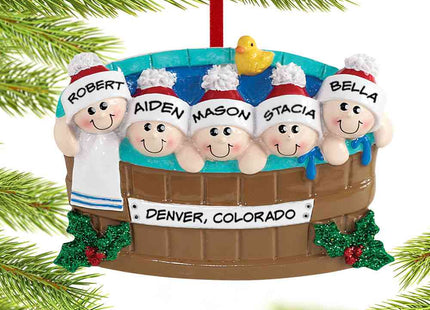 personalized personalized hot tub family of 5 christmas ornament – Christmas ornament, holiday tree decoration or gift
