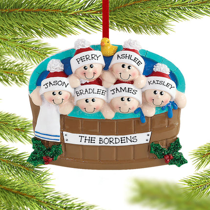 Hot Tub Family Personalized Ornament - 2, 3, 4, 5, 6 Family Members