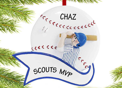 holiday personalized baseball male christmas ornament – Christmas ornament, holiday tree decoration or gift