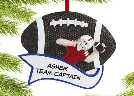 custom personalized football male christmas ornament – Christmas ornament, holiday tree decoration or gift