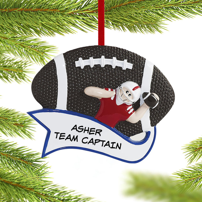 custom personalized football male christmas ornament – Christmas ornament, holiday tree decoration or gift