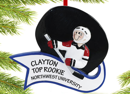 engraved personalized hockey male or female christmas ornament – Christmas ornament, holiday tree decoration or gift