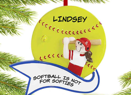 personalized personalized softball player female christmas ornament – Christmas ornament, holiday tree decoration or gift