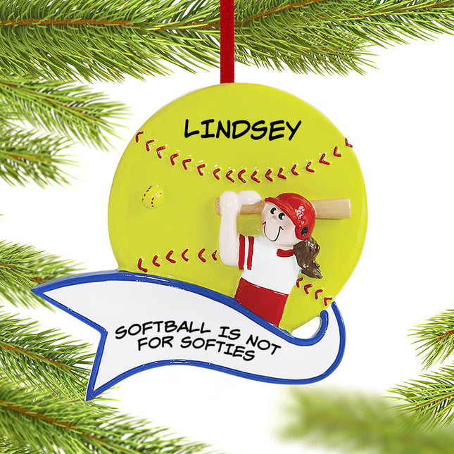 Softball Player Personalized Ornament