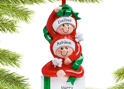 keepsake personalized present couple christmas ornament – Christmas ornament, holiday tree decoration or gift