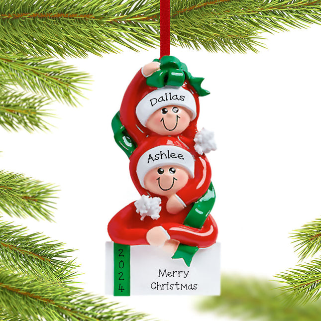 keepsake personalized present couple christmas ornament – Christmas ornament, holiday tree decoration or gift