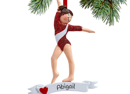personalized personalized gymnast in red leotard christmas ornament – Christmas ornament, holiday tree decoration or gift