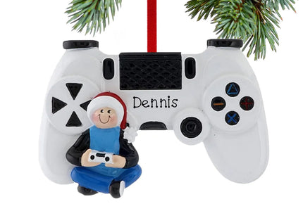 holiday personalized gamer with video game controller christmas ornament – Christmas ornament, holiday tree decoration or gif