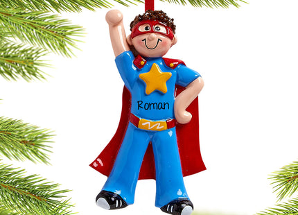 decorative personalized superhero boy christmas ornament – Christmas ornament, holiday tree decoration or gift