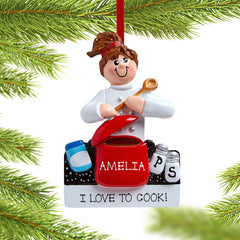 personalized personalized loves to cook christmas ornament – Christmas ornament, holiday tree decoration or gift