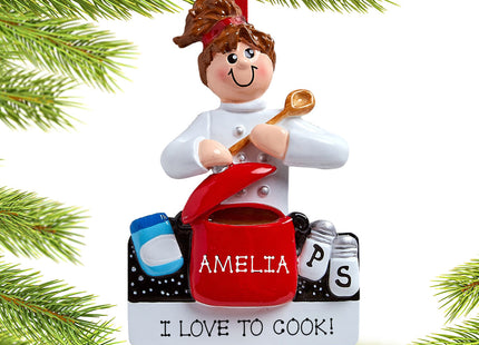 personalized personalized loves to cook christmas ornament – Christmas ornament, holiday tree decoration or gift