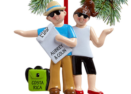 custom personalized travelers christmas ornament – Christmas ornament, holiday tree decoration or gift