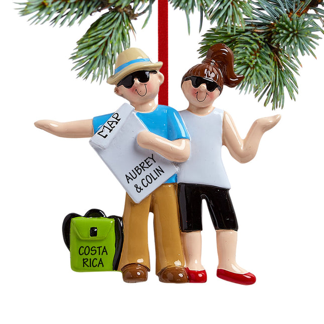 custom personalized travelers christmas ornament – Christmas ornament, holiday tree decoration or gift