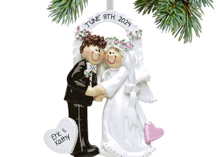 keepsake personalized arch bride & groom christmas ornament – Christmas ornament, holiday tree decoration or gift