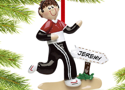 holiday personalized jogger girl christmas ornament – Christmas ornament, holiday tree decoration or gift