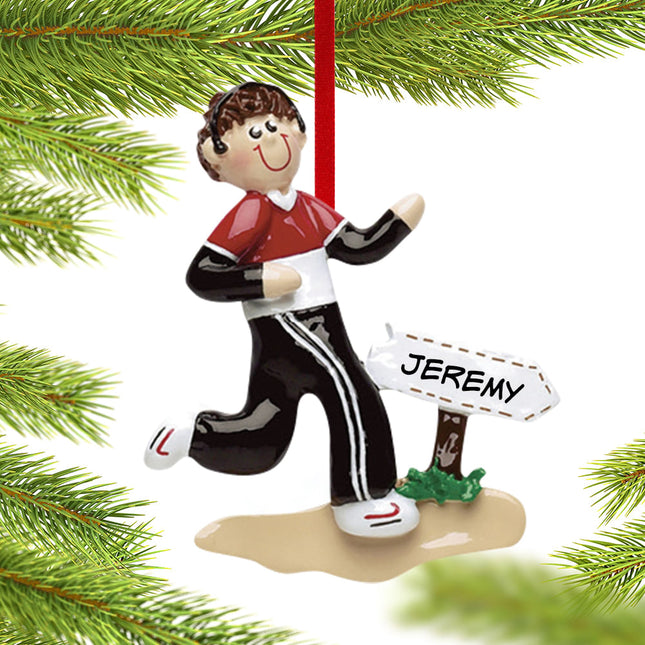 holiday personalized jogger girl christmas ornament – Christmas ornament, holiday tree decoration or gift
