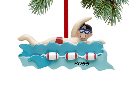 keepsake personalized swimmer boy christmas ornament – Christmas ornament, holiday tree decoration or gift