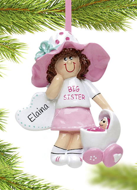 Big Sister with Dolly Baby Buggy Ornament  by RUDOLPH AND ME Ornament