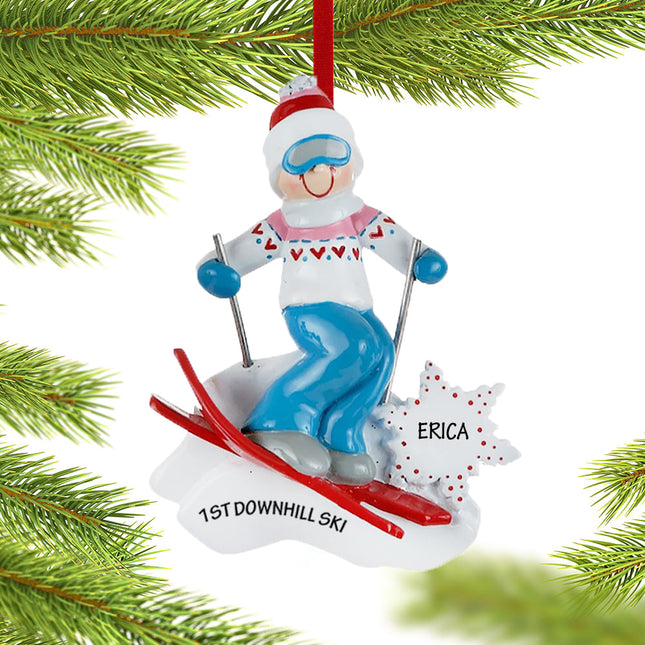 Girl Skier with Goggles Ornament