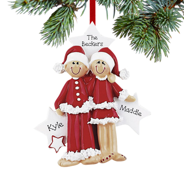 decorative personalized santa couple christmas ornament – Christmas ornament, holiday tree decoration or gift