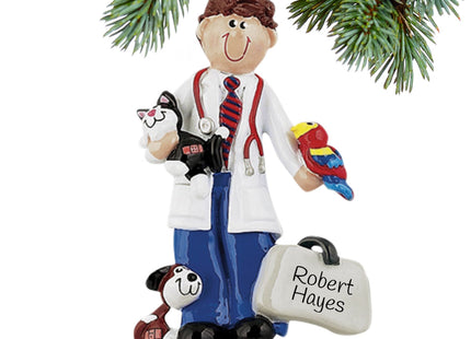custom personalized veterinarian male christmas ornament – Christmas ornament, holiday tree decoration or gift