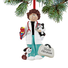 engraved personalized veterinarian female christmas ornament – Christmas ornament, holiday tree decoration or gift