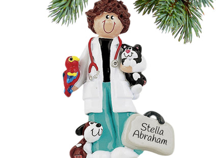 engraved personalized veterinarian female christmas ornament – Christmas ornament, holiday tree decoration or gift