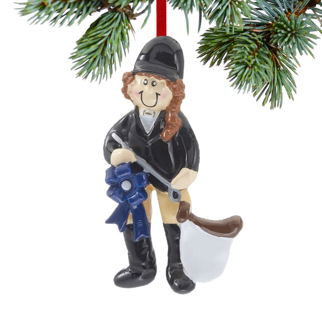 Equestrian Jumping Over Hurdle Christmas Ornament